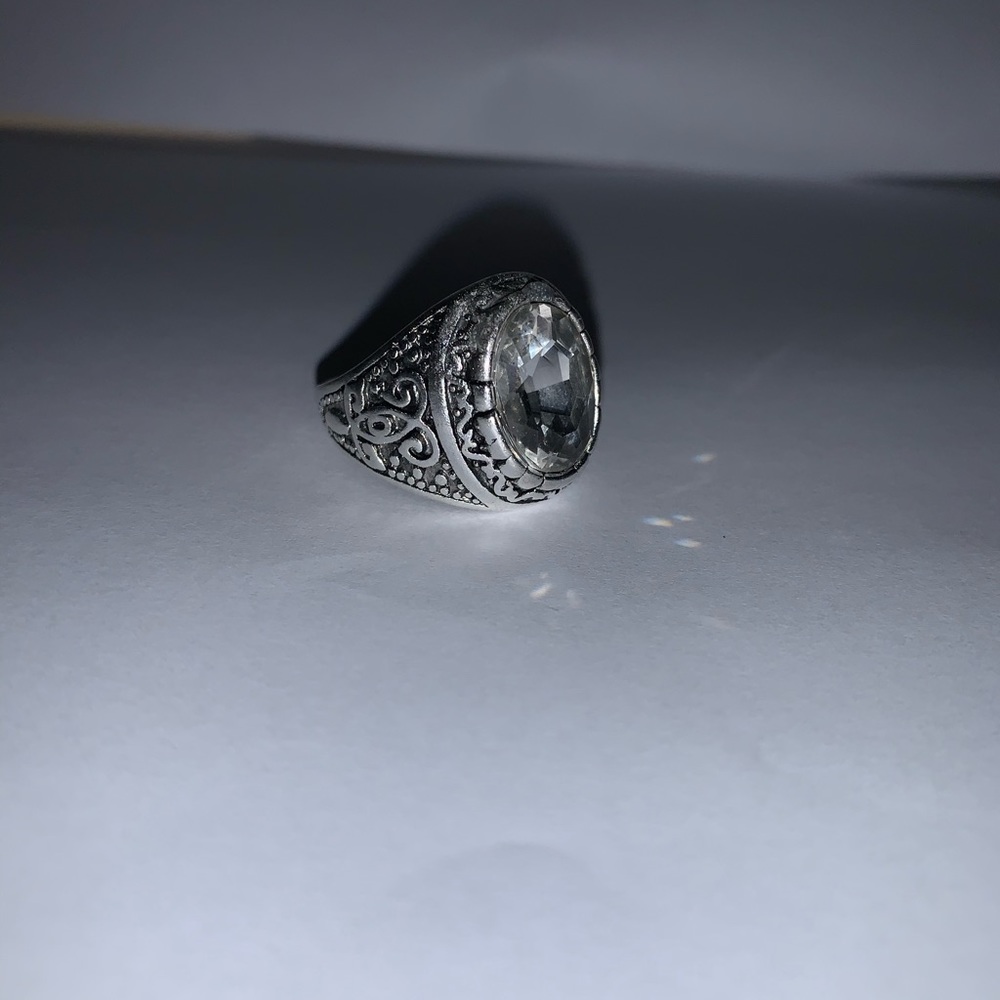 Diamond & Silver Ring size 10-11